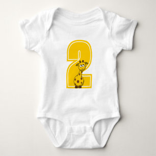 Custom Giraffe Number Baby Bodysuit Strampler