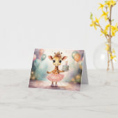 Custom Giraffe Pink Tutu Geburtstag Glückwunsch Ge Karte (Gelbe Blume)