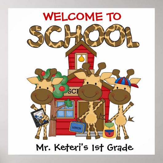 Custom Giraffe School Welcome Poster (Vorne)