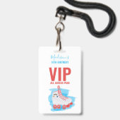 Custom Girl Birthday Party Roller Blading VIP Pass Ausweis (Vorderseite mit Lanyard)