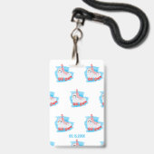 Custom Girl Birthday Party Roller Blading VIP Pass Ausweis (Rückseite mit Lanyard)