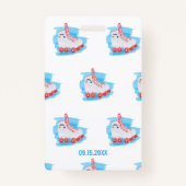 Custom Girl Birthday Party Roller Blading VIP Pass Ausweis (Rückseite)