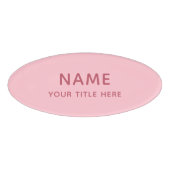 Custom Girl Blush Pink einfache einfache moderne T Namenschild (Vorderseite)