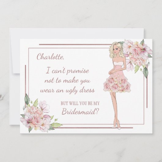 Custom Girl Bridesmaid Vorschlag Card Einladung (Vorderseite)