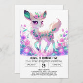 Custom Girl Deer Digital Geburtstag Einladung (Vorne/Hinten)