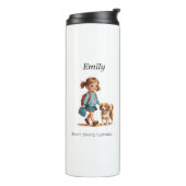 Custom Girl & Dog Thermal Tumbler Thermosbecher (Nach links gedreht)