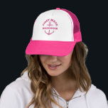 Custom Girl First Mate Boat Anker Pink Hat Truckerkappe<br><div class="desc">Maßgeschneiderter Bootshut mit einem heißen rosa nautischen Anker,  der FIRST MATE und Ihren personalisierten Namen liest. Ein tolles Geschenk für eine Bootsfahrt für Mädchen,  Ihr eigenes Segelboot,  Yacht,  Boot-Crew,  Brautparty.</div>