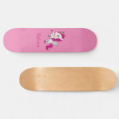 Custom Girl Funkelnd rosa Einhorn Skateboard (Horizontal)