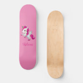 Custom Girl Funkelnd rosa Einhorn Skateboard (Vorderseite)