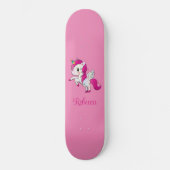 Custom Girl Funkelnd rosa Einhorn Skateboard (Vorderseite)