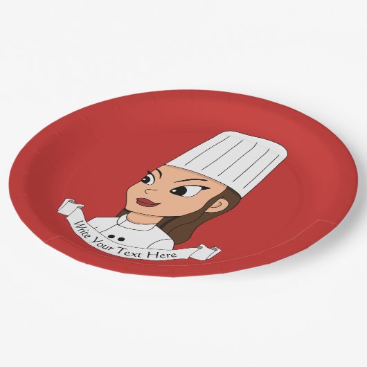 Custom Girl Koch Pappteller (Schrägansicht)