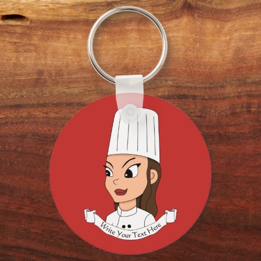Custom Girl Koch Schlüsselanhänger (Vorderseite)