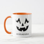 Custom Girl Kürbislaterne Pumpkin Face Halloween Tasse (Links)