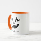Custom Girl Kürbislaterne Pumpkin Face Halloween Tasse (Vorderseite Links)