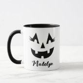 Custom Girl Kürbislaterne Pumpkin Face Halloween Tasse (Links)
