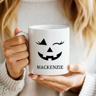 Custom Girl Kürbislaterne Pumpkin Face Halloween Tasse