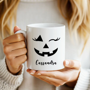 Custom Girl Kürbislaterne Pumpkin Face Halloween Tasse