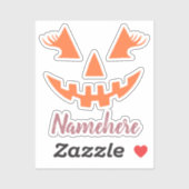 Custom Girl Kürbislaterne Pumpkin Halloween Aufkleber (Blatt)