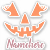 Custom Girl Kürbislaterne Pumpkin Halloween Aufkleber (Vorderseite)