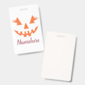 Custom Girl Kürbislaterne Pumpkin Halloween Ausweis (Vorder- & Rückseite)