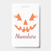 Custom Girl Kürbislaterne Pumpkin Halloween Ausweis (Vorderseite)