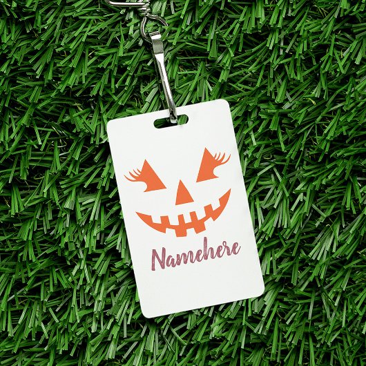 Custom Girl Kürbislaterne Pumpkin Halloween Ausweis