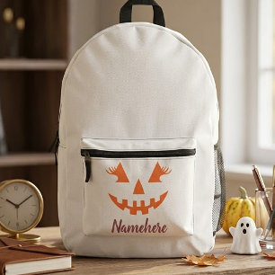 Custom Girl Kürbislaterne Pumpkin Halloween Bedruckter Rucksack