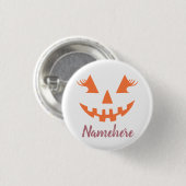 Custom Girl Kürbislaterne Pumpkin Halloween Button (Vorne & Hinten)