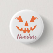 Custom Girl Kürbislaterne Pumpkin Halloween Button (Vorderseite)