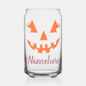 Custom Girl Kürbislaterne Pumpkin Halloween Dosenglas (Vorderseite)