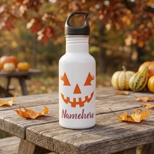 Custom Girl Kürbislaterne Pumpkin Halloween Edelstahlflasche