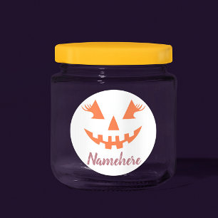 Custom Girl Kürbislaterne Pumpkin Halloween Etiketten