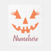 Custom Girl Kürbislaterne Pumpkin Halloween Fleecedecke (Vorderseite)