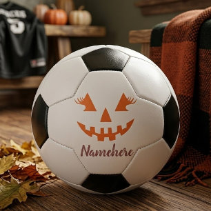 Custom Girl Kürbislaterne Pumpkin Halloween Fußball