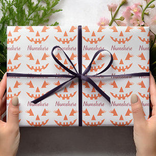 Custom Girl Kürbislaterne Pumpkin Halloween Geschenkpapier