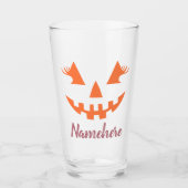 Custom Girl Kürbislaterne Pumpkin Halloween Glas (Vorderseite)