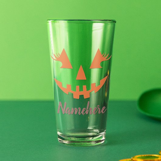 Custom Girl Kürbislaterne Pumpkin Halloween Glas