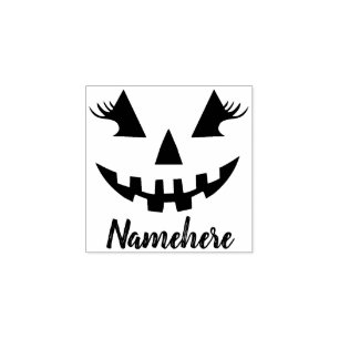Custom Girl Kürbislaterne Pumpkin Halloween Gummistempel