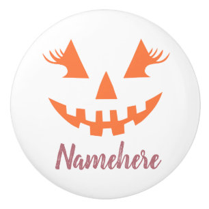 Custom Girl Kürbislaterne Pumpkin Halloween Keramikknauf