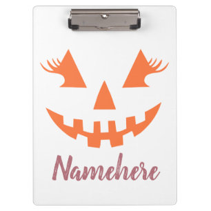 Custom Girl Kürbislaterne Pumpkin Halloween Klemmbrett