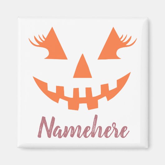 Custom Girl Kürbislaterne Pumpkin Halloween Magnet (Vorne)