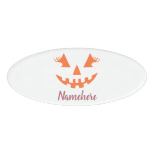 Custom Girl Kürbislaterne Pumpkin Halloween Namenschild
