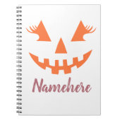Custom Girl Kürbislaterne Pumpkin Halloween Notizblock (Vorderseite)