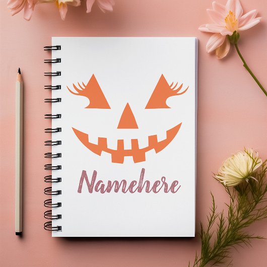 Custom Girl Kürbislaterne Pumpkin Halloween Notizblock