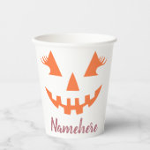 Custom Girl Kürbislaterne Pumpkin Halloween Pappbecher (Vorderseite)