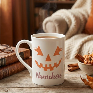 Custom Girl Kürbislaterne Pumpkin Halloween Porzellantasse