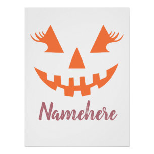Custom Girl Kürbislaterne Pumpkin Halloween Poster