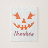 Custom Girl Kürbislaterne Pumpkin Halloween Puzzle (Vertikal)