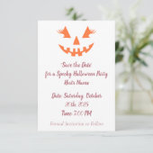 Custom Girl Kürbislaterne Pumpkin Halloween Save The Date (Stehend Vorderseite)