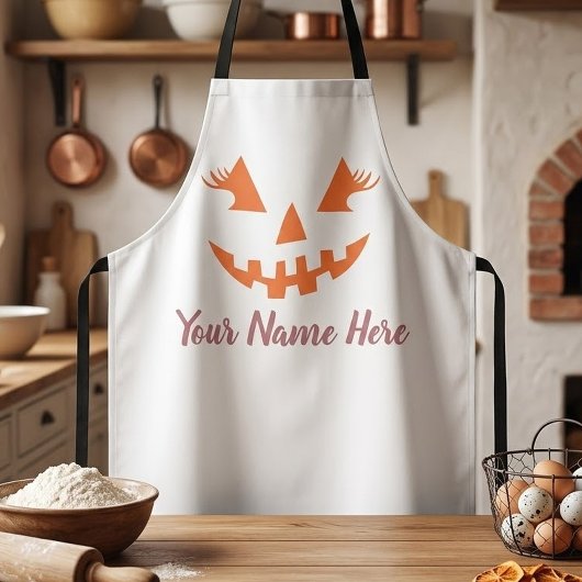 Custom Girl Kürbislaterne Pumpkin Halloween Schürze